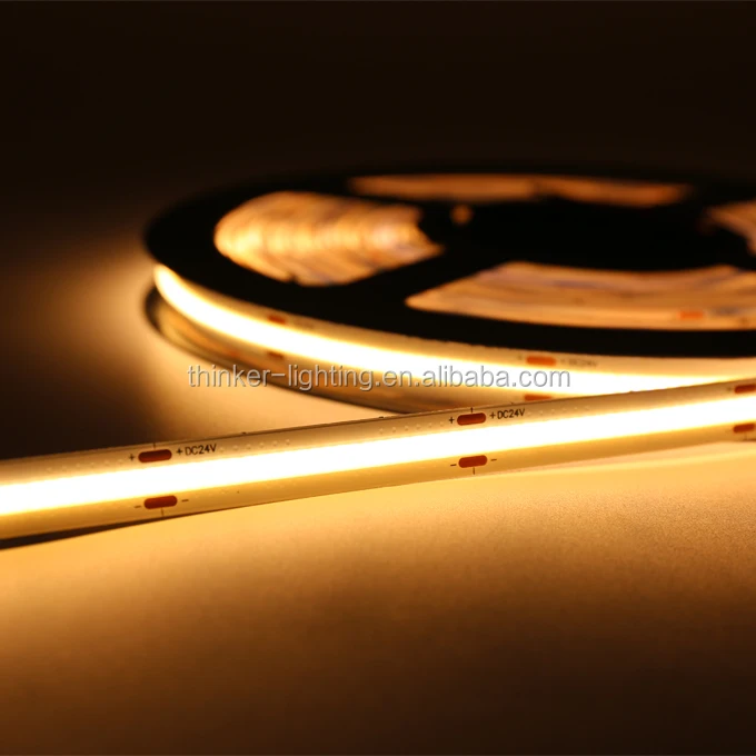 High Quality COB 480leds/m 24VDC 9W/m Window Decorative LED Strip Light Tape