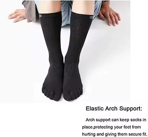 Custom Toe Athletic Running Socks Men Crew Sports Five Finger Socks