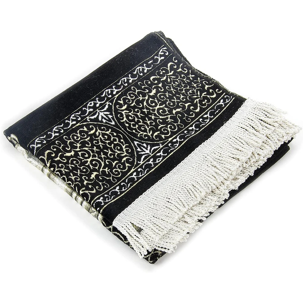 High Quality Quilted sajadah muslim prayer rug  velvet chenille islam comfortable prayer mat