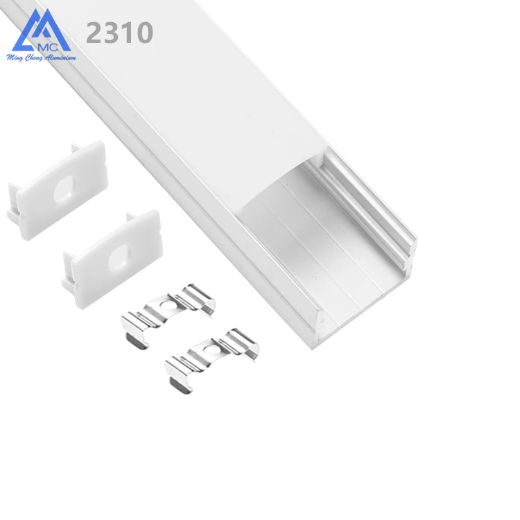 23*10 mm Surface Led Aluminum Extrusion With Diffused Cover led aluminum housing  aluminum profile for led strips