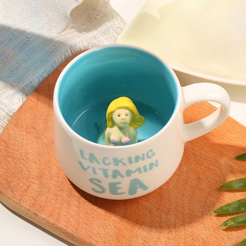 Sublimation Reactive Creative Nordic Glazed Dot Coffee 3d Take Away Ceramic Mugs