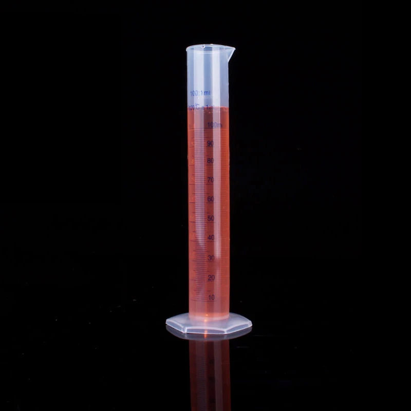 10/25/50/100/250ML Plastic Measuring Cylinder Laboratory Test Graduated Tube