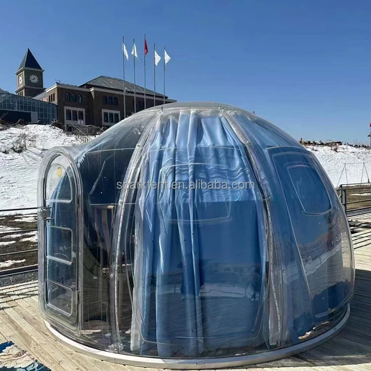 Full Transparent PC Garden Igloo House PC Geodesic Dome with Curtain