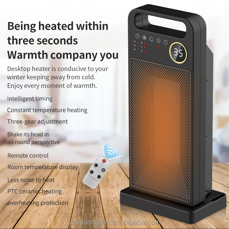 Best Selling 2000W Timer Function Intelligent Thermostat PTC  Fan infared Heaters Stand Electric space home Heater