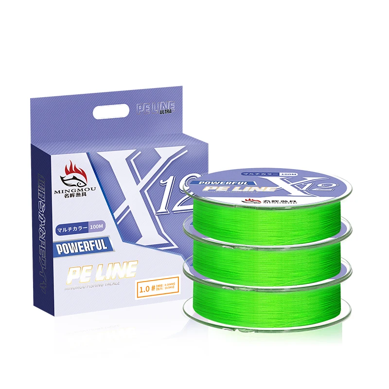 Hot sale multicolour pe braided wire 12 strands surface multifilament japanese fishing line