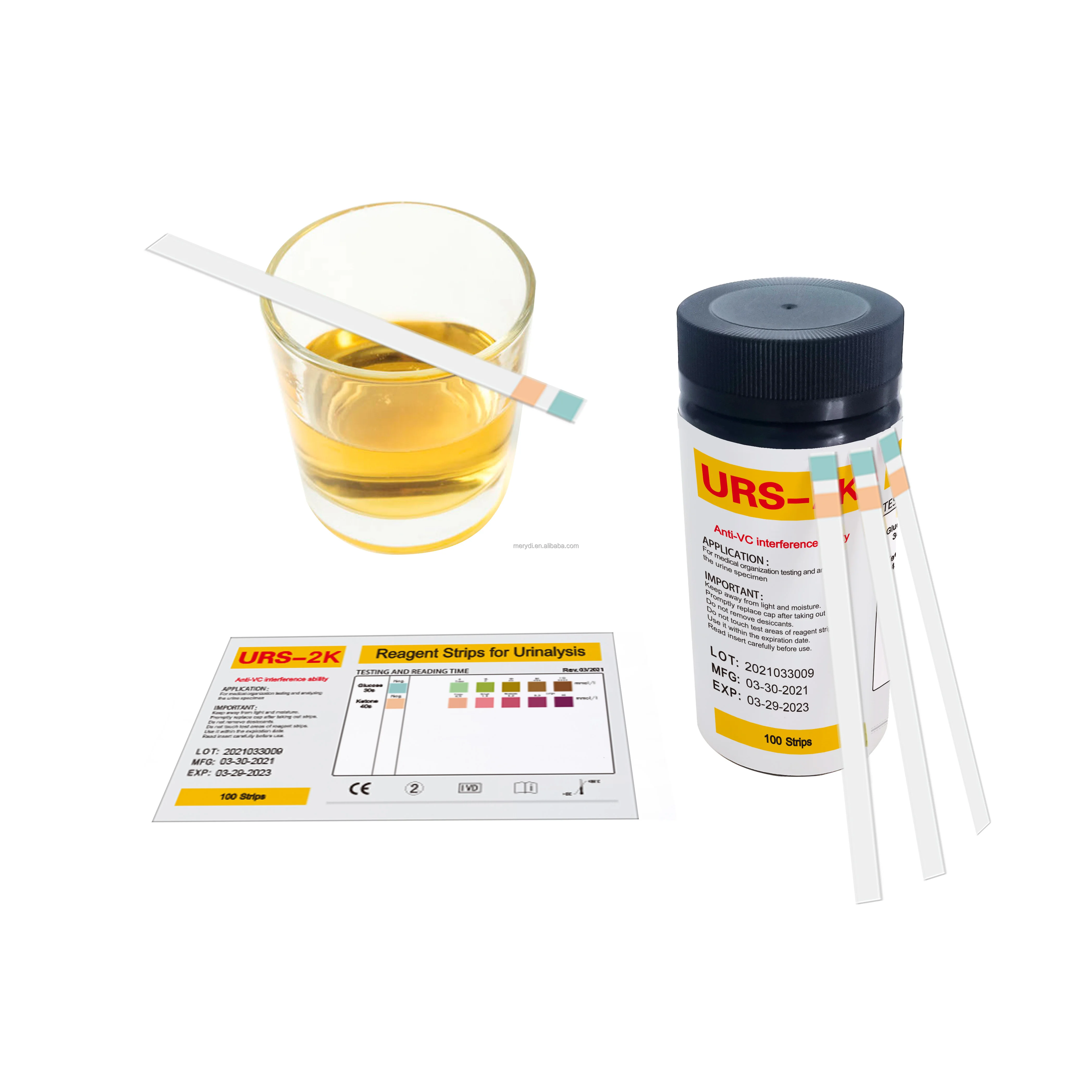 Manufacturer Direct OEM Customization 2 in 1 Rapid Test Strips for Urine Ketones Glucose Urine test paper 2 parameters URS-2K