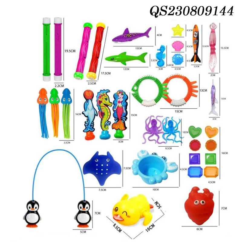 QS Popular Summer Beach Toys Kids Many Different Types Plastic Underwater Swimming Pool Diving Set Toys For Children Gift