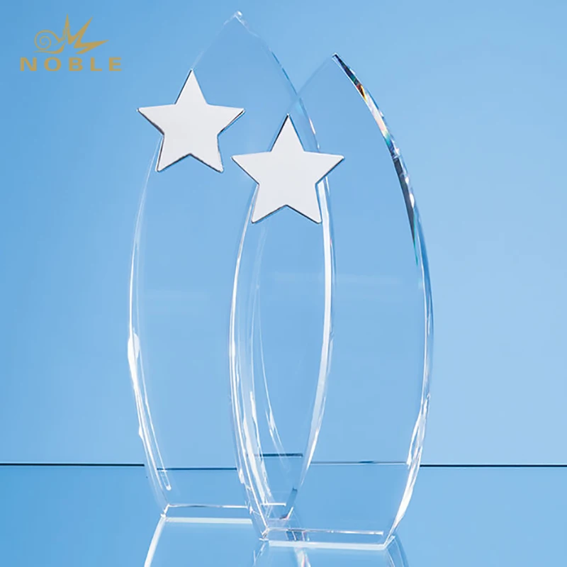 Noble Best Selling Optical Crystal Arch Award with Silver Star