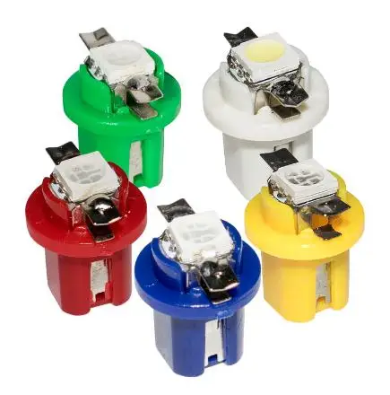 10 шт. T5 B8.5D 509T B8.5 Smd светодиодные лампы автомобиля манометр Speedo Dash лампы Авто приборная светло-голубой, красный, зеленый, белый, желтый 10X