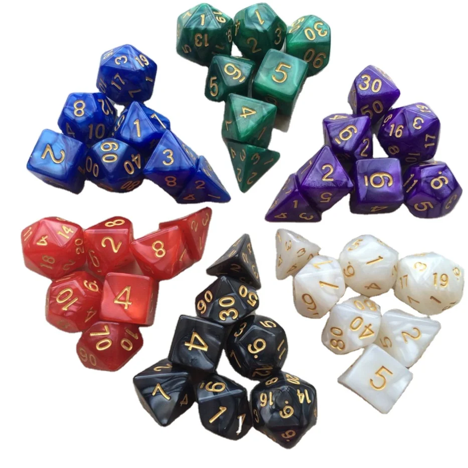  Настольная настольная игра DND D4 D6 D8 D10 D12 D20 7 шт. набор многогранных игральных