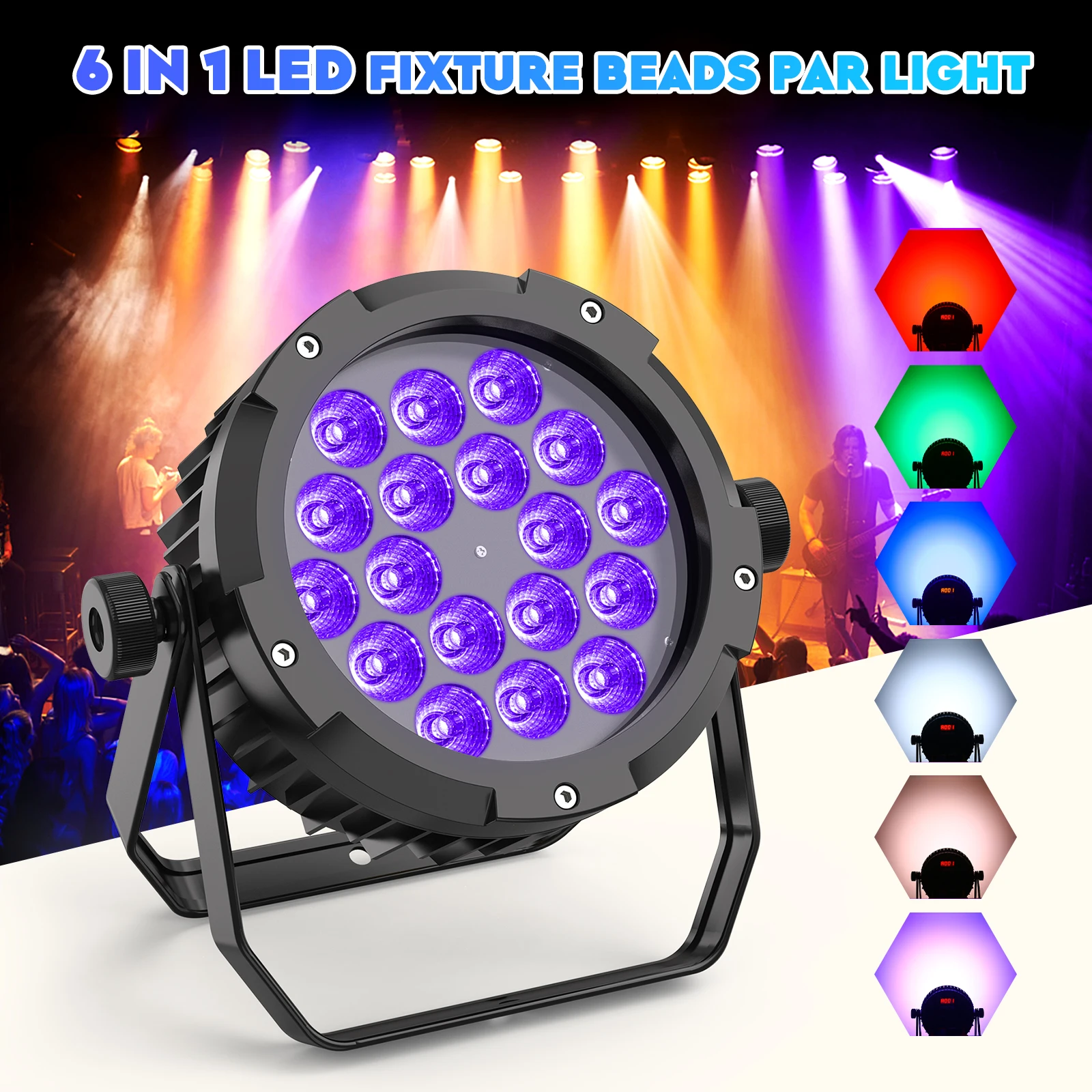 4pcs With Flight Case RGBWA UV 150W IP67 Waterproof Led Par Lights Disco Dj Hall Party Bar Event Outdoor RGB Stage Par Light