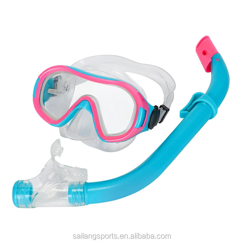 Wide View Mask&Full Dry Snorkel Kit with pvc snorkel high quality diving set and glass swimming goggles for adult youth Children