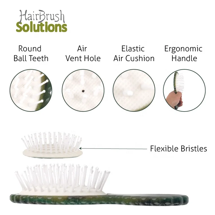 Custom Logo Eco Friendly Handmade Pretty Pattern Acrylic Hairbrush Oval Mini Hair Brushes For Women