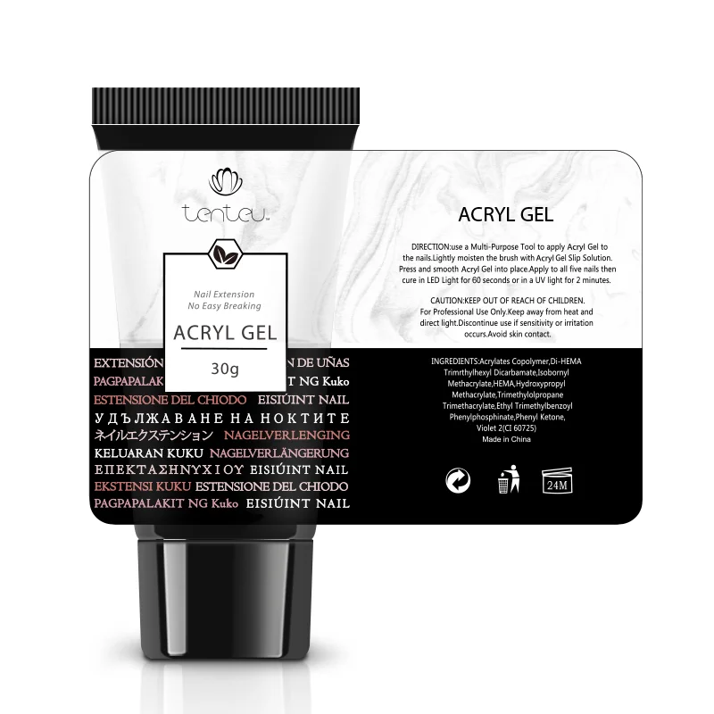 private label poly acrylic gel clear poligel no chipping new colors with free samples
