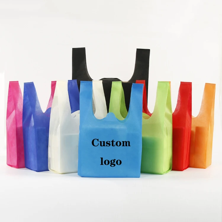 Promotion Cheap  Non woven Bag Reusable Supermarket  Grocery tote bag foldable non woven shopping Bag