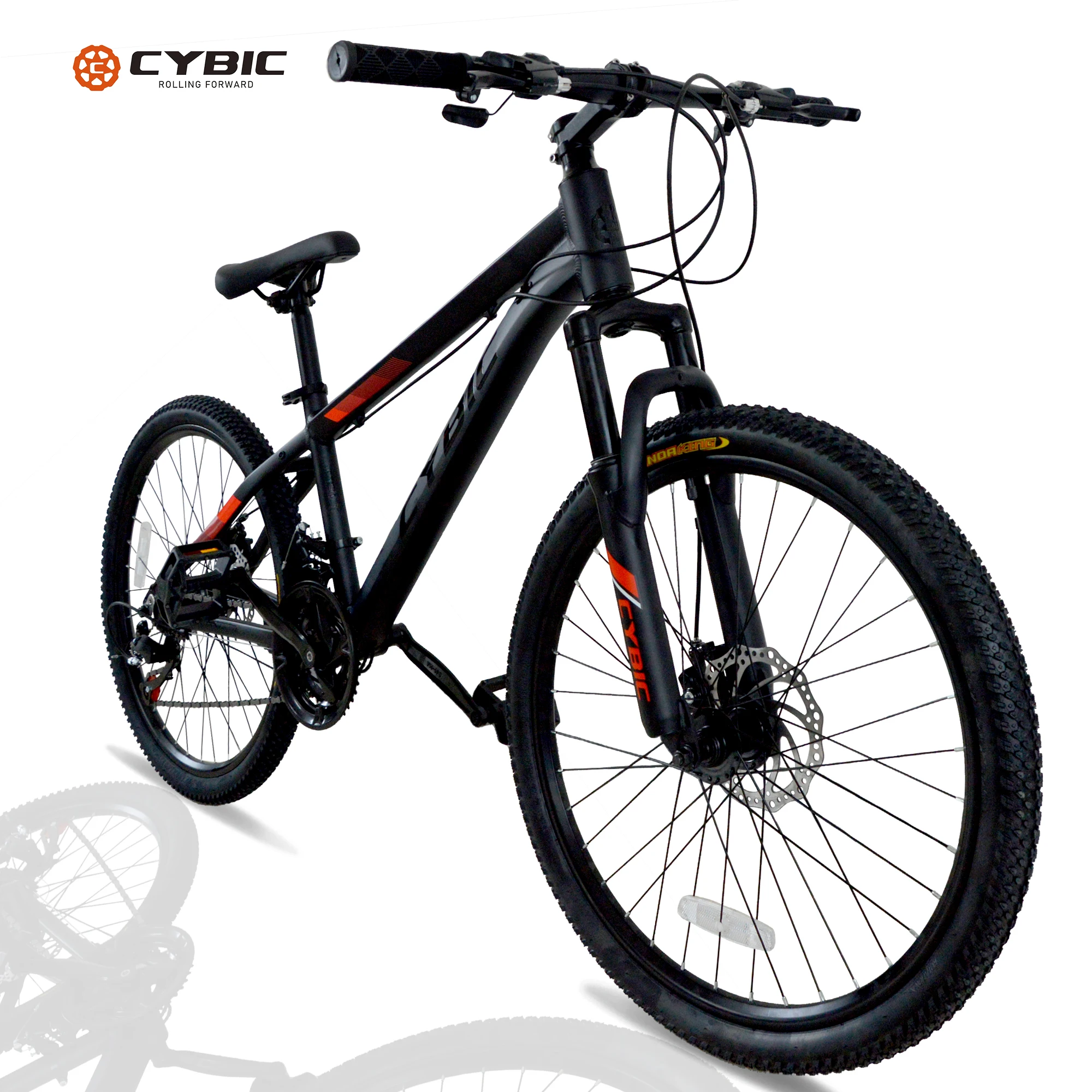 24 inch 21-Speed Disc Front Suspension Youth/Adult Men Women City Snow Bicycles black and blue color Mountain Bike