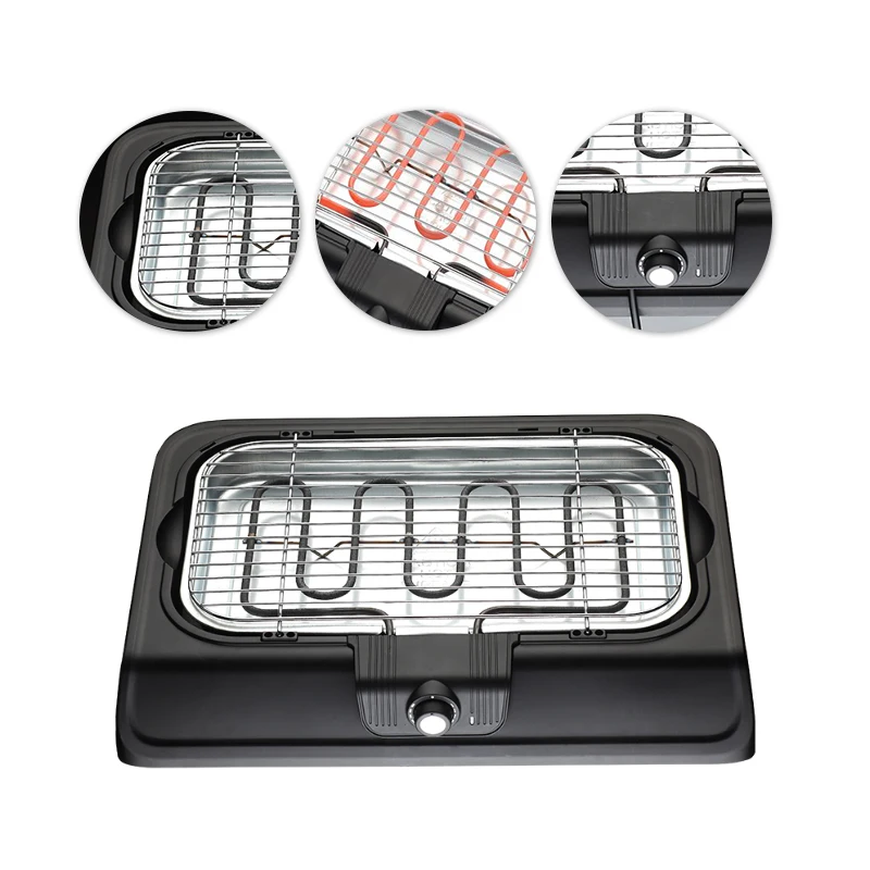 Portable Barbecue Easily Cleaned Electrical Senza Fumo Smokeless Bbq