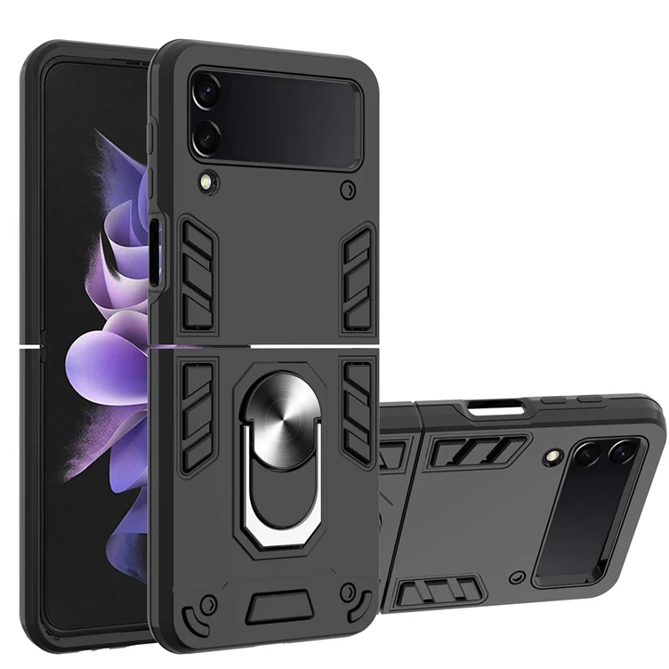 Shockproof Finger Ring Hard Phone Case For Samsung Galaxy Z Filp3 Z Flip 3 5G Car Mount Magnetic Holder Armor Cover