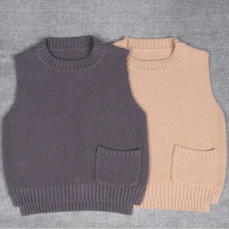 OEM ODM Factory Knit sweater Winter Clothes Baby Girl Vest Knitted Baby Girl Vest