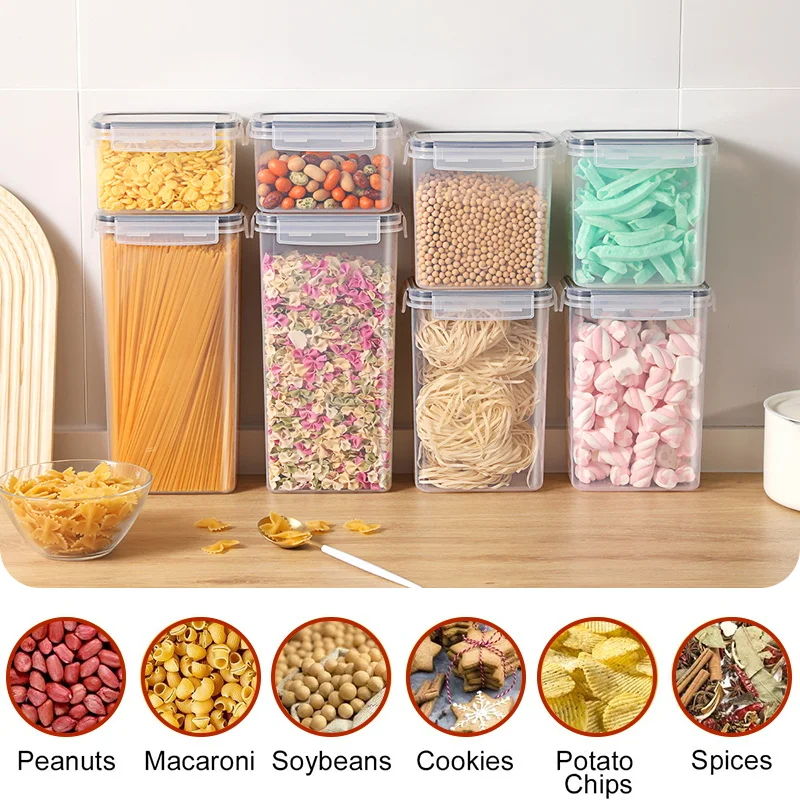 24Pack Set Kitchen Storage Container Stackable Transparent With Airtight Lids Food Storage Box