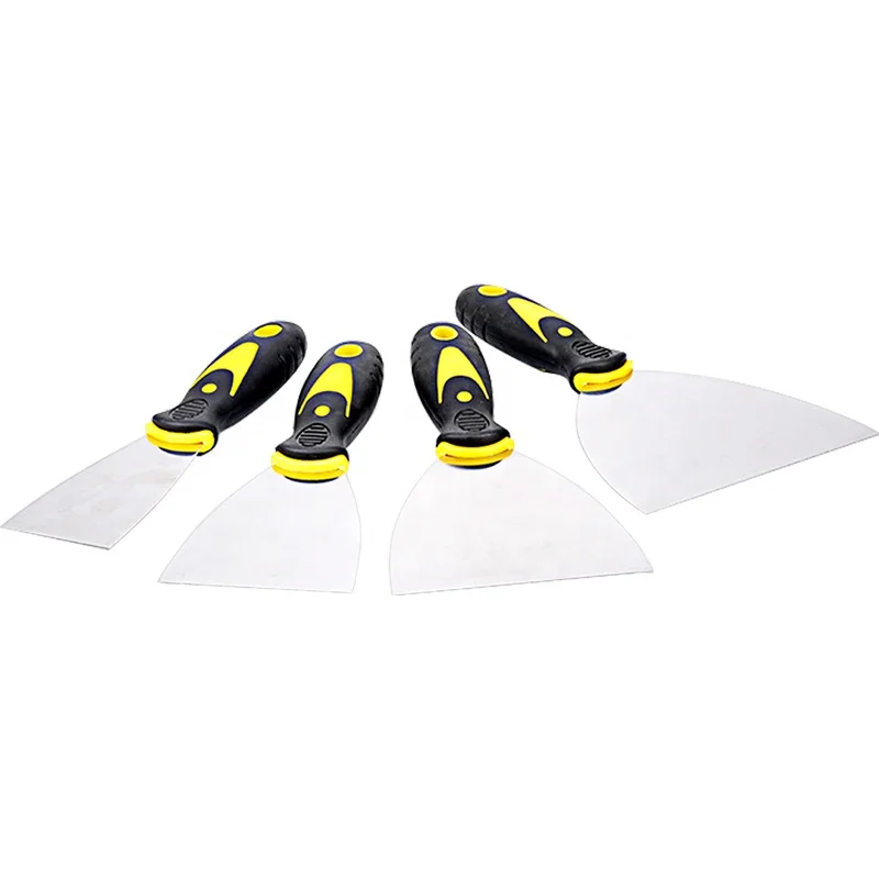 Rubber Handle Putty Knife Stiff Stainless Steel Blade For Wall Repair Home Patching Painting