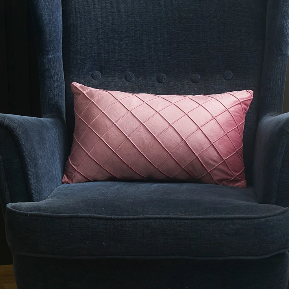 New hot wholesale nice design many colors ready European model room velvet lattice diamond fashion ins pillowcase cushion cover