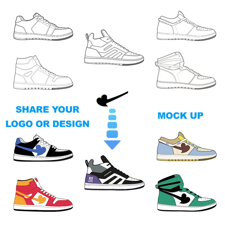 Dropshipping With Shoe Box Custom Logo Designer Shoes in Stock 1 High-Top Low-Top High-Quality Men
