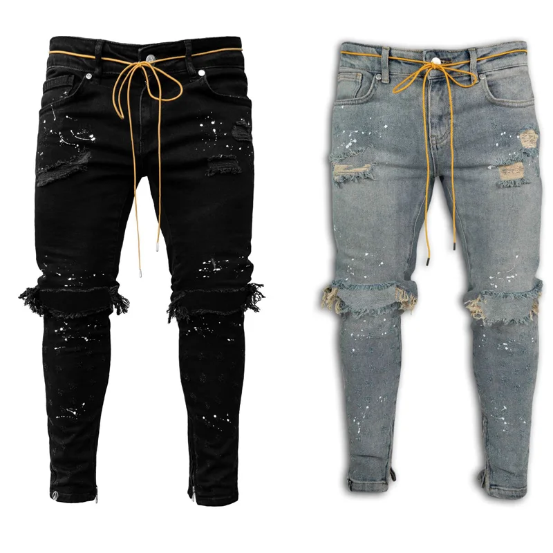Jeans Pants for Men Wholesale Ripped Denim Jeans Trousers Trendy Casual Fashion Jeans