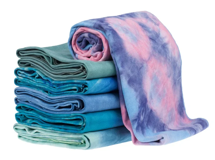 Non Slip Colorful Eco Friendly Hot Gym Mat Tie-Dyed Soft Microfiber Yoga Towel