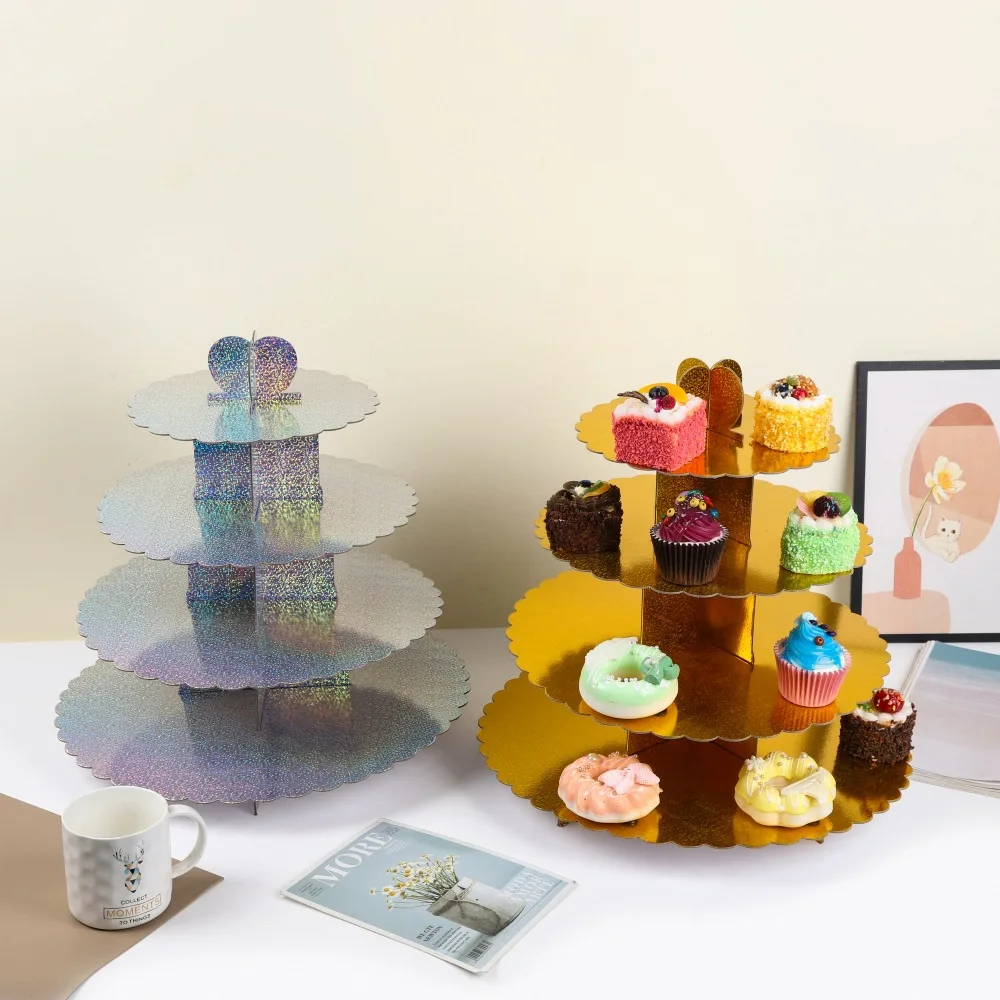 TS hot sale  5 tier dessert cake paper stand for themed birthday wedding party decoration dessert cake display play stand