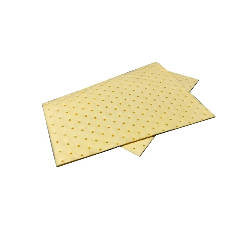 Pollution-free yellow color hazmat chemical spill absorbent pad