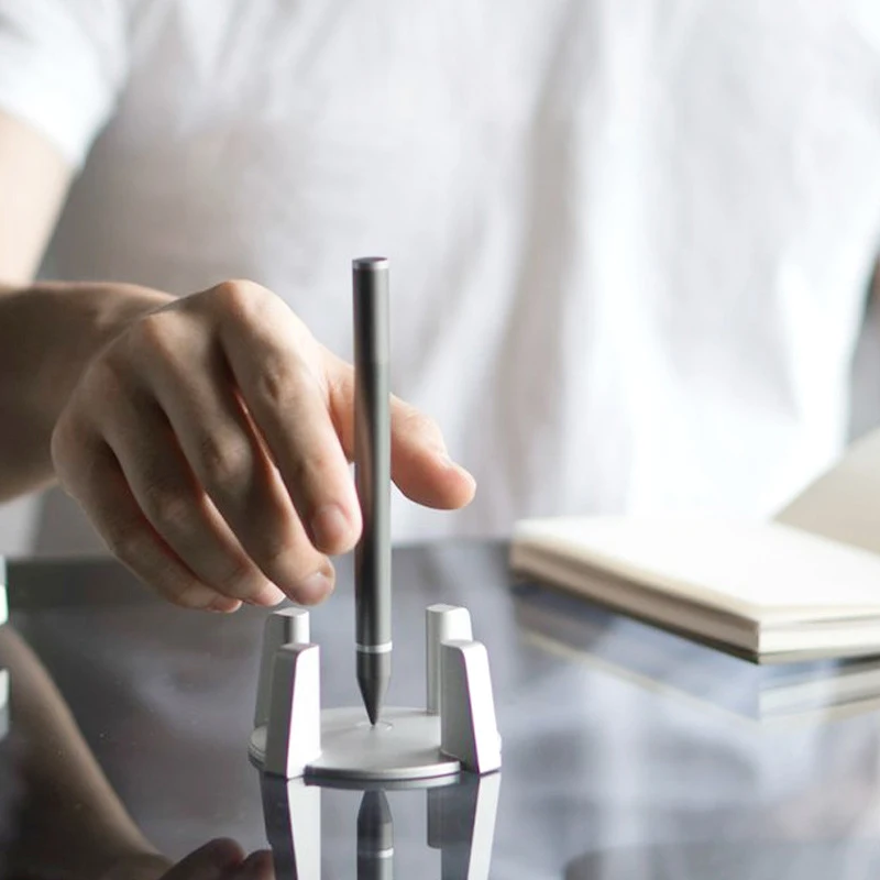 Wholesale Custom Logo Gift Magnetic Suspension Table Pen Business Bank Signing Pen Black Walnut Non-Rotating Birthday Present