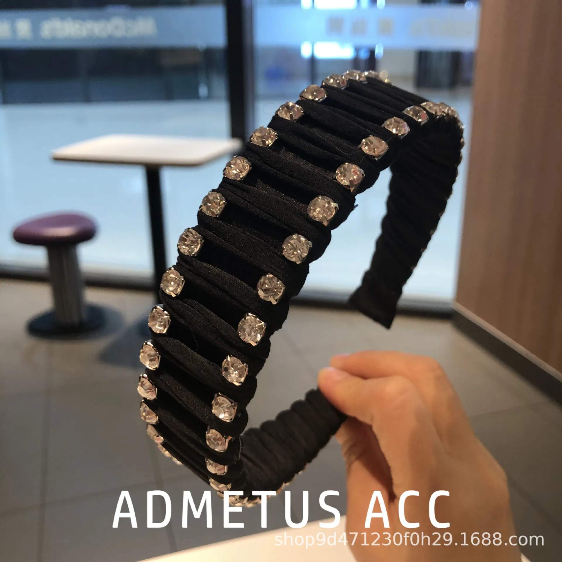 Tschick Colored Diamond Gemstone Headband Customized Crystal Luxury Headband Wholesale Velvet Customized Sparkling Headband