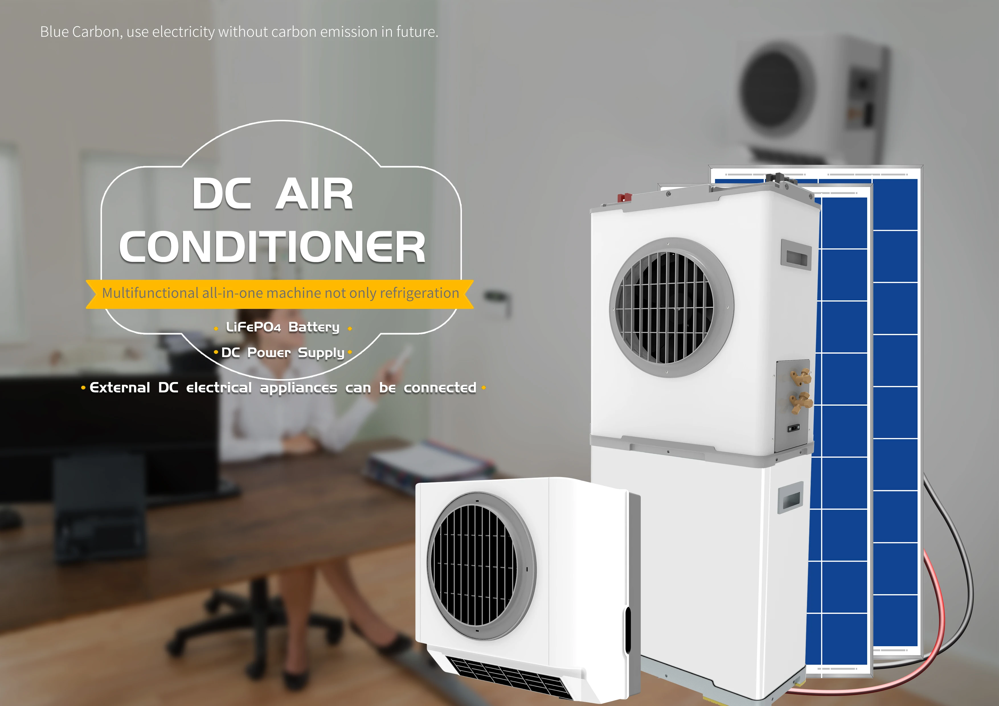 wall split air condition/8000btu 100% solar air conditioner 24V DC