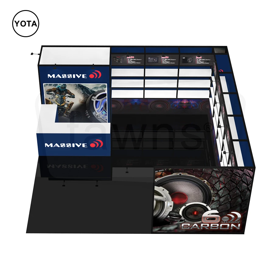 Tawns 20x20 Trade Show Aluminium Modular Free Standing Fabric Light Box Event Display Booth