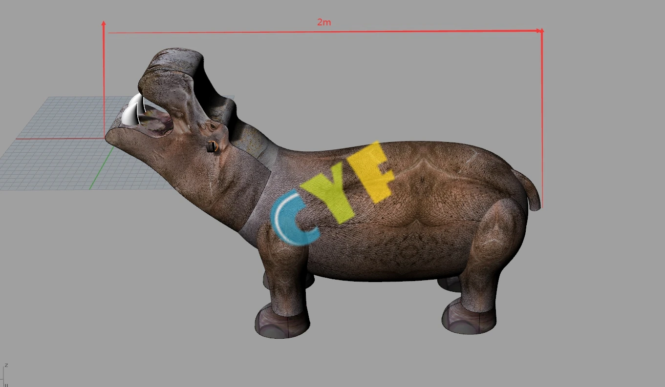 new design inflatable cartoon hippo inflatable animal model for advertising