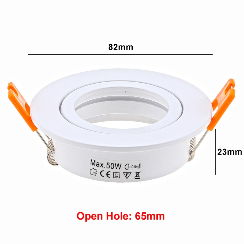 Держатель для потолочного светильника MR16 GU10 с открытым отверстием, 6,5 см