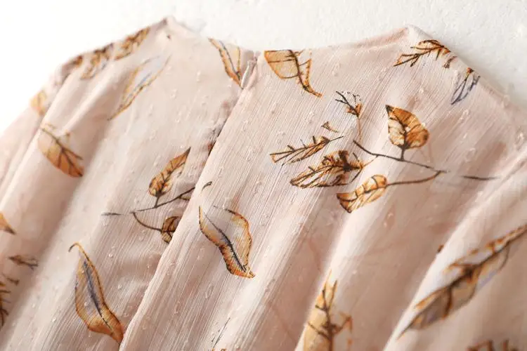 Elegant V-neck Women High Waist Floral Print Female Long Loose Lady Summer Short Sleeve Wrap Casual Dress