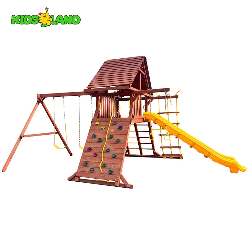 Custom Kids Toy Playground Outdoor Equipment Commercial Backyard Garden Wooden Outdoor Swing Sets