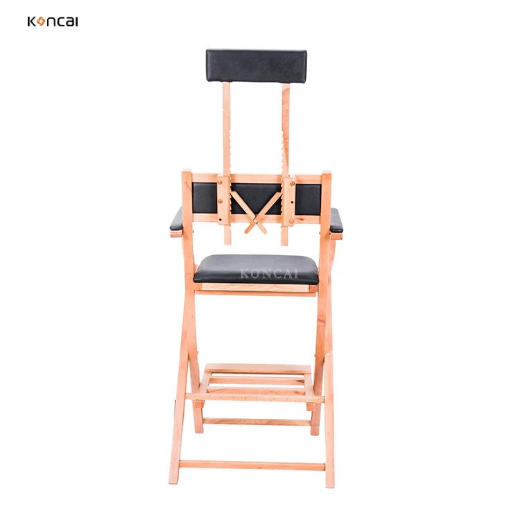 KONCAI FAMA factory Professional Wooden Makeup Chair with headrest Salon Beauty Director Chair KC-IN01
