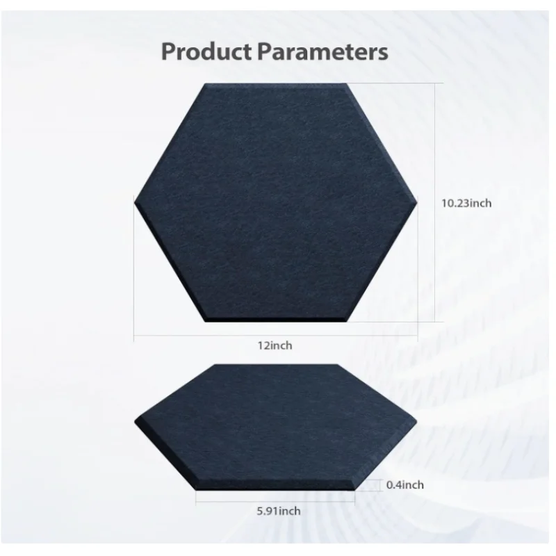 Dark Blue High Density Sound Proof Foam Acoustic Panels Self-Adhesive Hexagon Panels Home Office Studio More Sound Recording