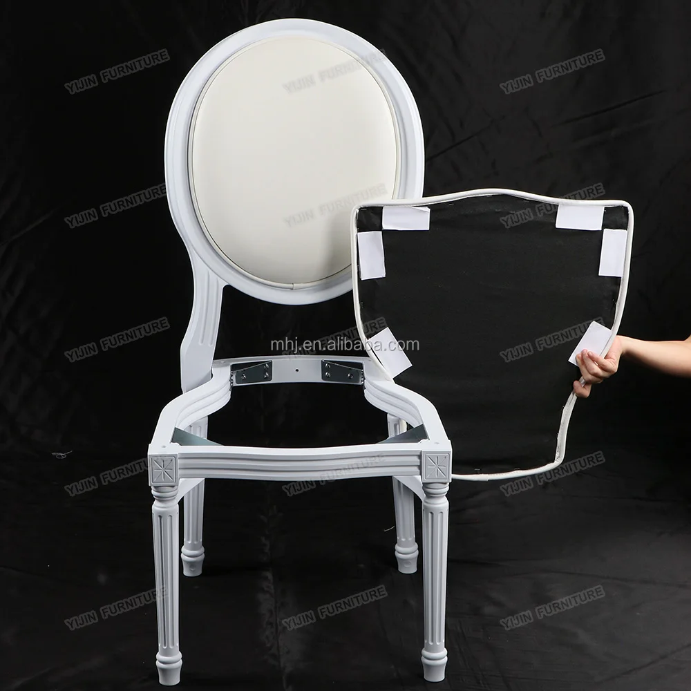 Factory sale PP white louis XV ghost wedding chair with clear back