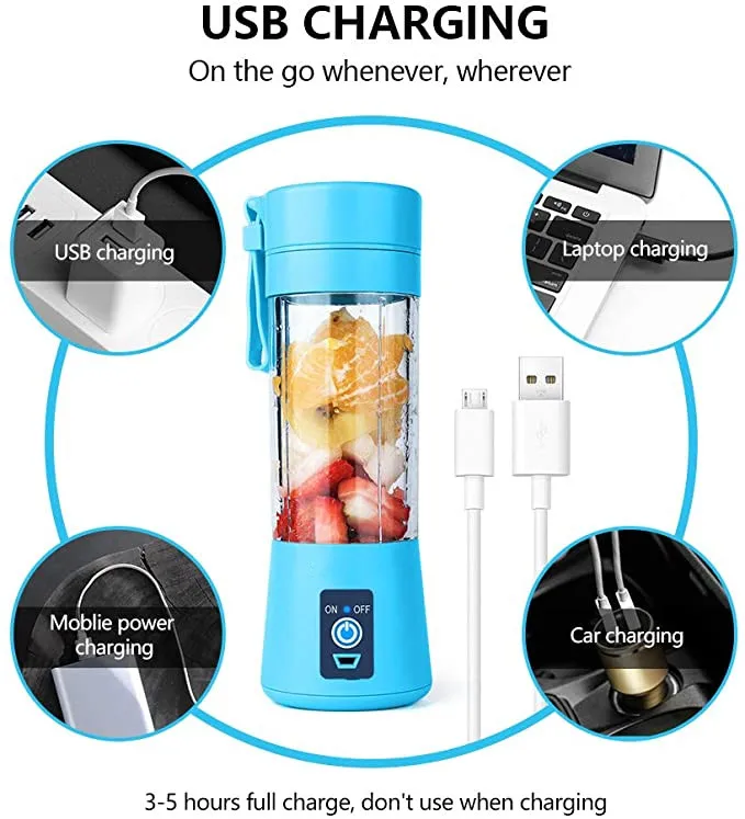 strong power usb recharged 380ml juicer portable electric blender juicer cup