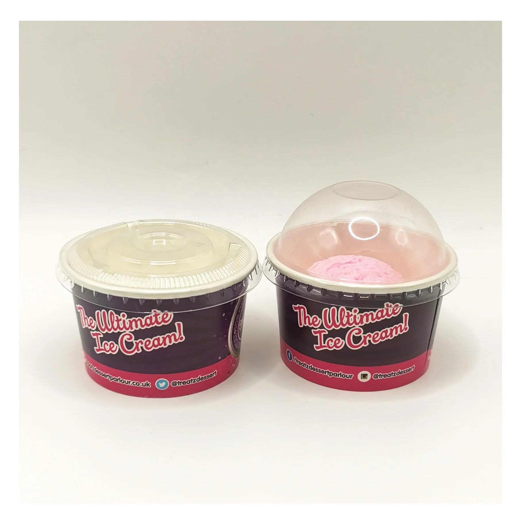 Disposable 3oz 5oz 8oz Ice Cream Packaging Paper Bowl Custom Food Grade Dessert Paper Cup With Lid Ice Cream Gelato Yogurt Cups