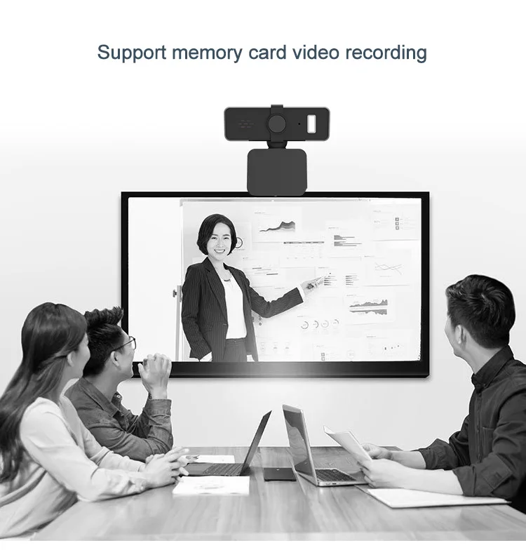 Rotatable Auto 1080P HD Ai Face Tracking Webcam With Mic 720P Camera Tracker For Conference Rooms