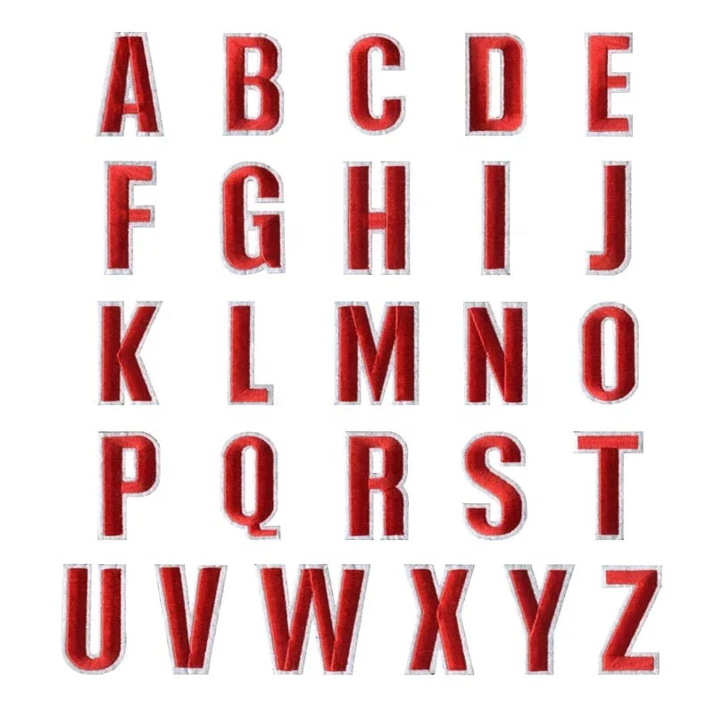 Impact Font English Letters A-Z Number 0-9 Badge Letters Patches Iron on Woven Patch Applique For Clothes