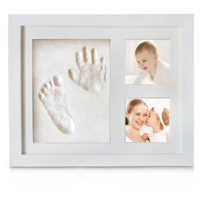Baby Hand and Foot Print Mold Maker Baby Photo Frame With Cover Fingerprint Mud Set Baby Growth Memorial Gift