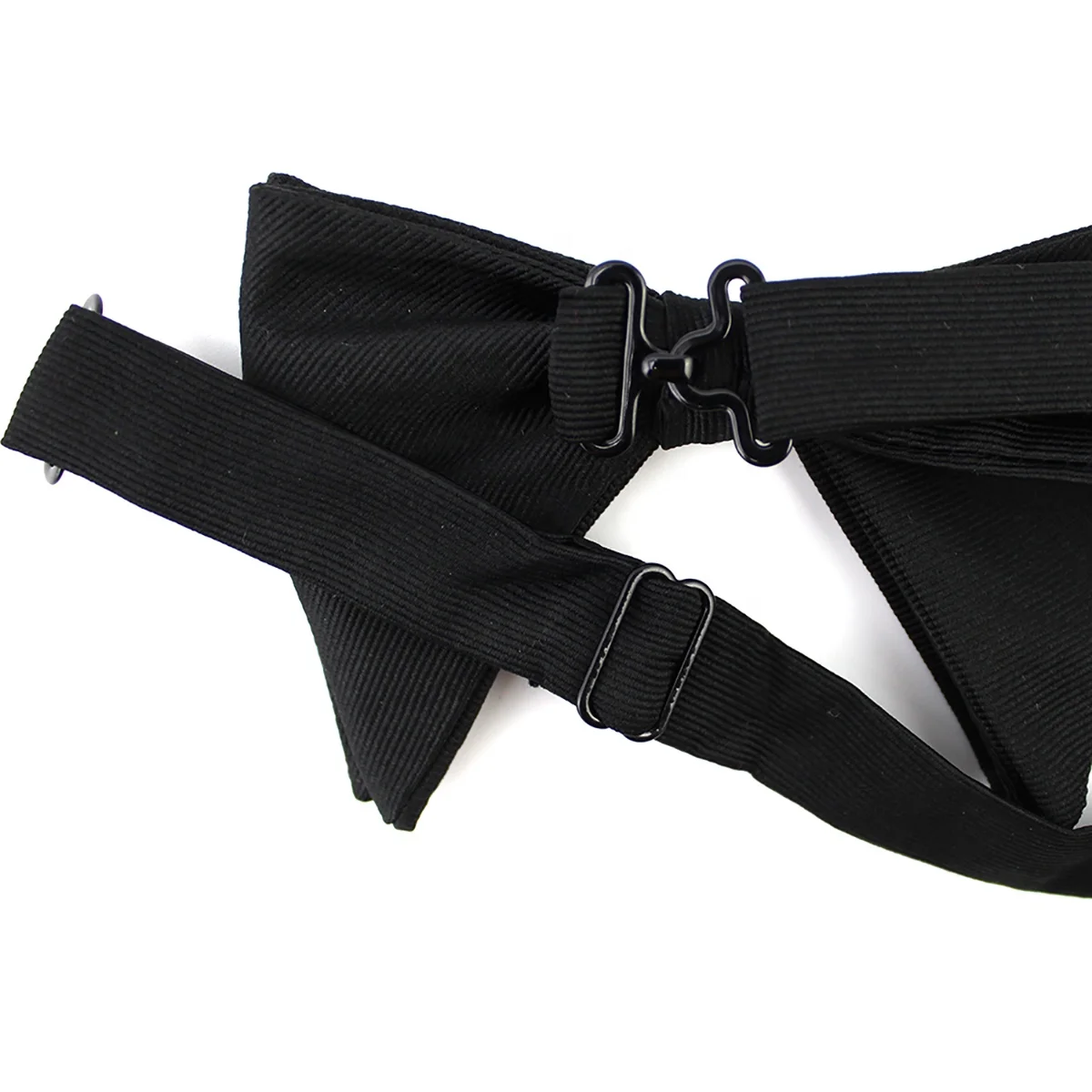 Noeud Papillon ручной работы роскошные чистого шелка с большим декоративным бантом партии Repp сплошной цвет черный Pretied Регулируемый больших размеров для мужчин есть большие галстуки