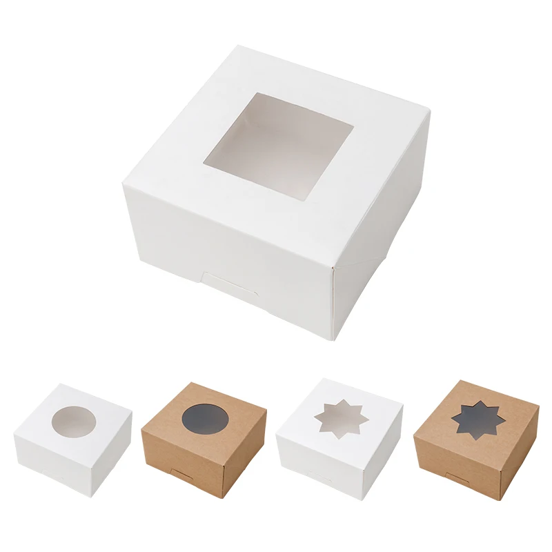 Chinese manufacturer luxury paper cake packaging boxes tall clear cake box portable cake box packing