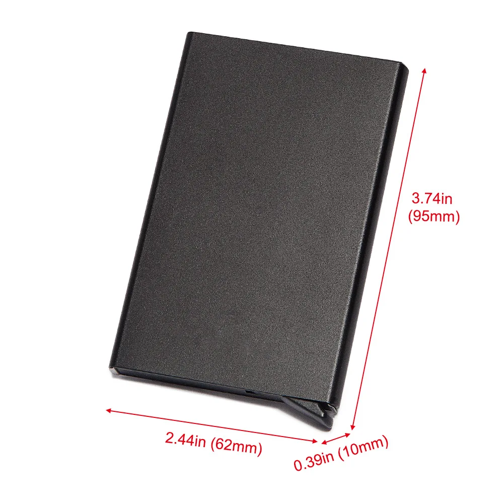 TS Custom Logo Slim Metal wallet RFID Aluminum Box Auto Credit Card case Automatic Pop Up Card holder